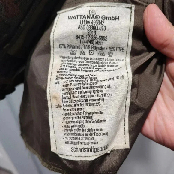 Wattana GMBH‎ Military Parka Jacket 44/46 Camouflage 8415-12-326-6862 Sympatex - Picture 3 of 15